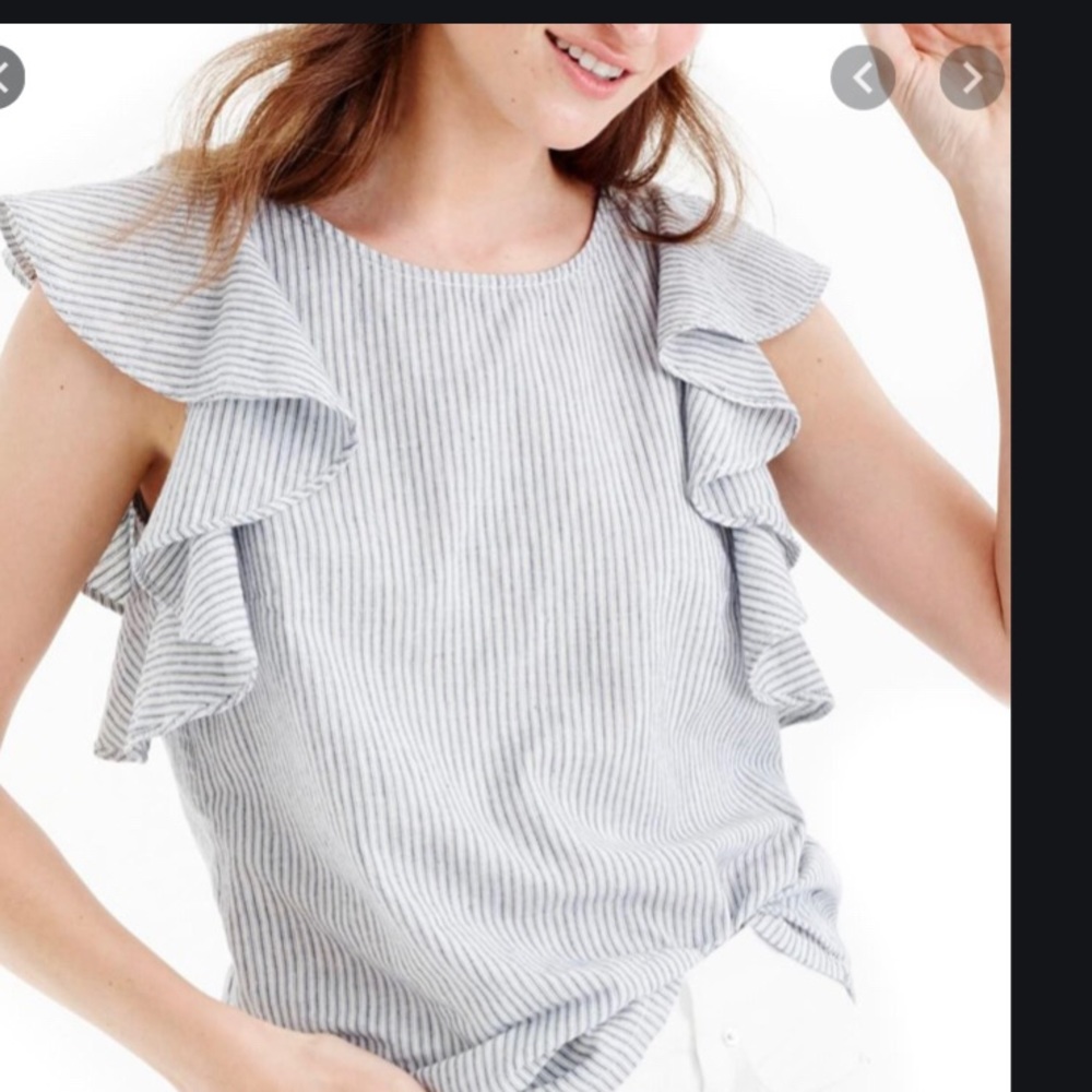 J.Crew ruffle top in stripe.